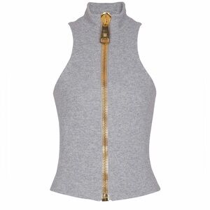 Balmain
mock-neck zip-front top